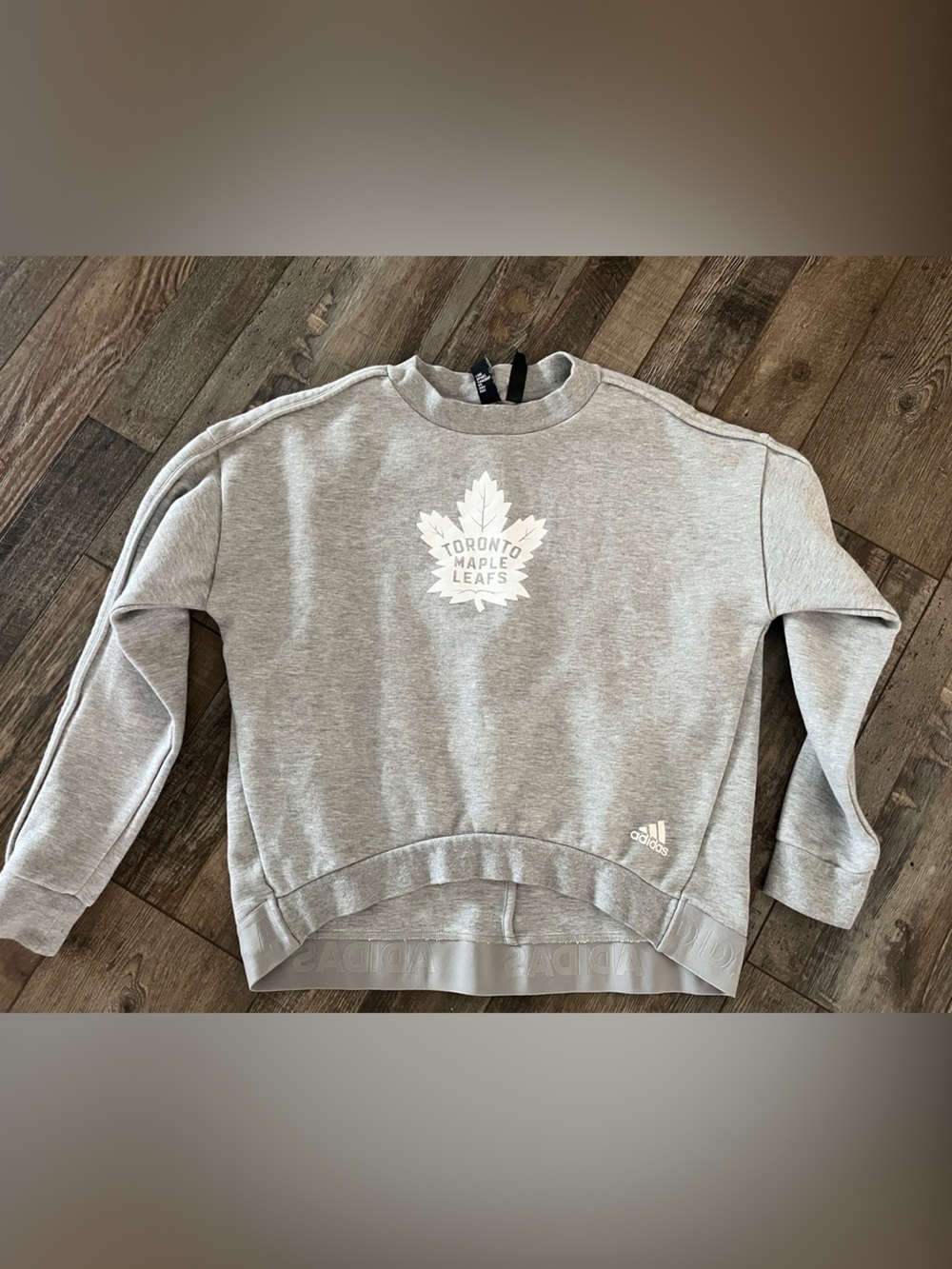adidas Women's Light Gray Toronto Maple Leafs Crew Sweatshirt